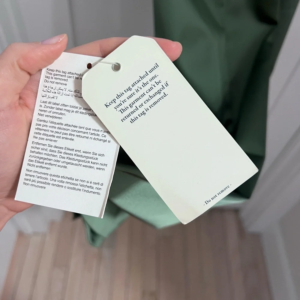 Abercrombie Sculpting Stretch Satin Midi Dress Square-Neck Olive Green - Picture 7 of 12